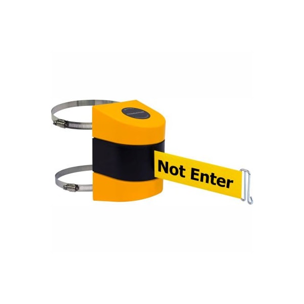 Lawrence Metal Prod. Tensabarrier Warehouse Retractable Belt Barrier, Yellow Case W/24' Yellow inCautionin Belt 897-24-C-35-NO-YAX-A - main